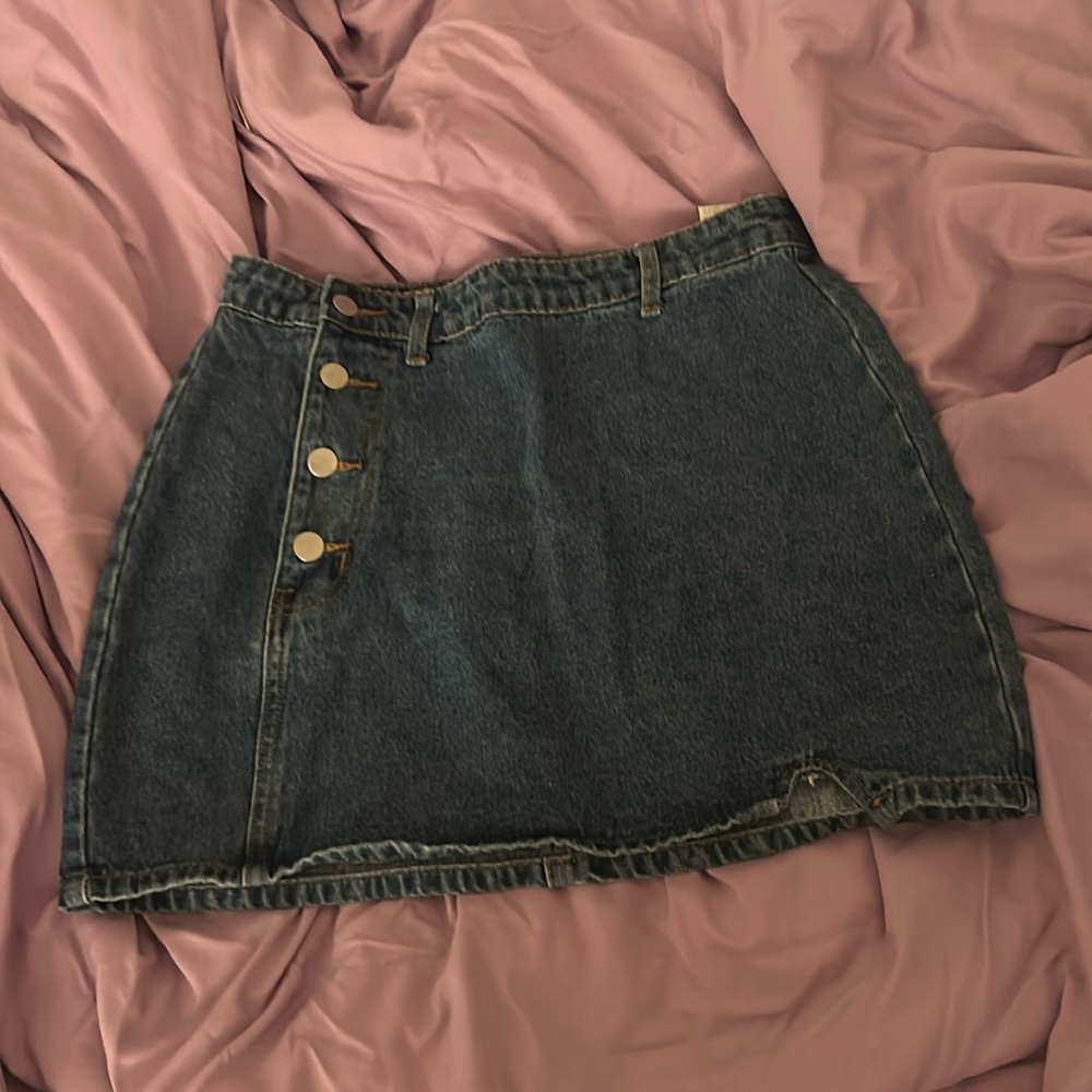 Dark blue denim skirt